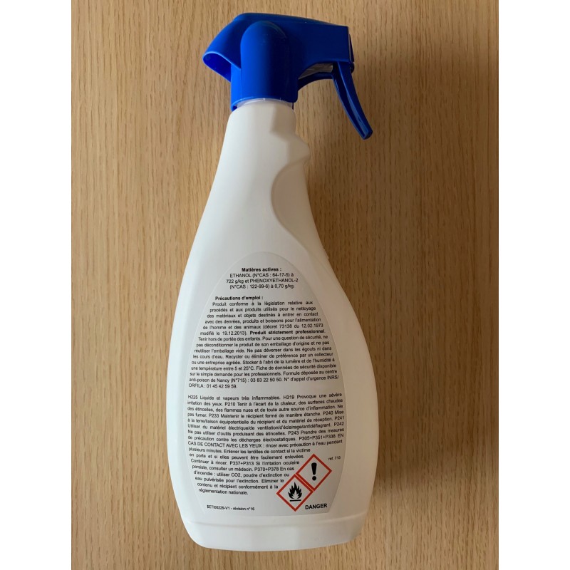 Spray de 750 ml Désinfectant surfaces et antiseptie de la peau