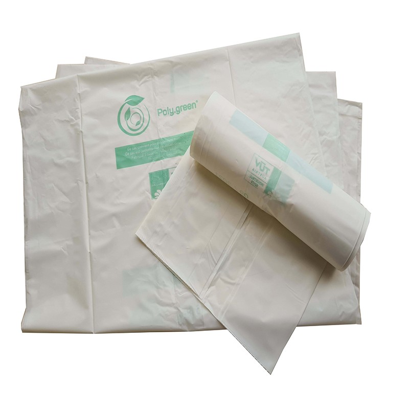 100 Sacs déchets compostables EN13432 130 litres blanc