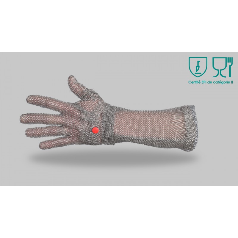 Gants manchette longue cotte de maille inox agro-alimentaire WILCOFLEX  fabriqués en France