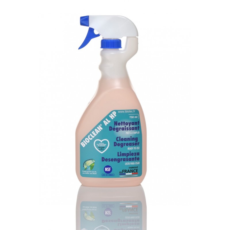 Pulvérisateur 750 ml détergent biodégradable alimentaire puissant 4  fonctions BIOCLEAN AL HP