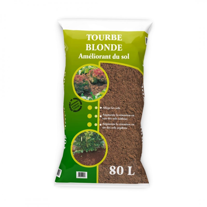 Sac de 80 litres de tourbe blonde pour Agriculture Biologique