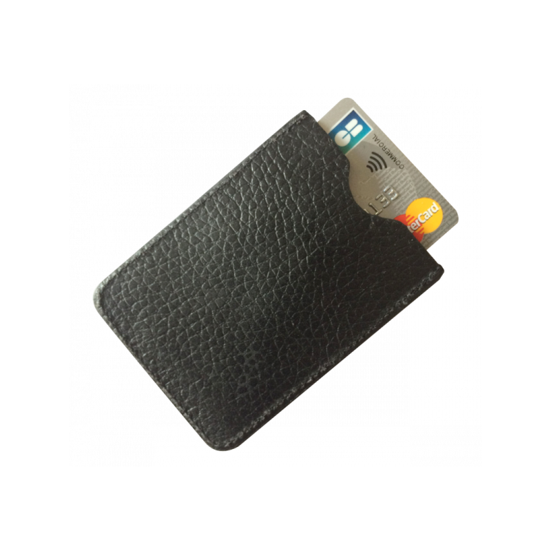 Etui de protection RFID en croute de cuir pour 1 carte bancaire