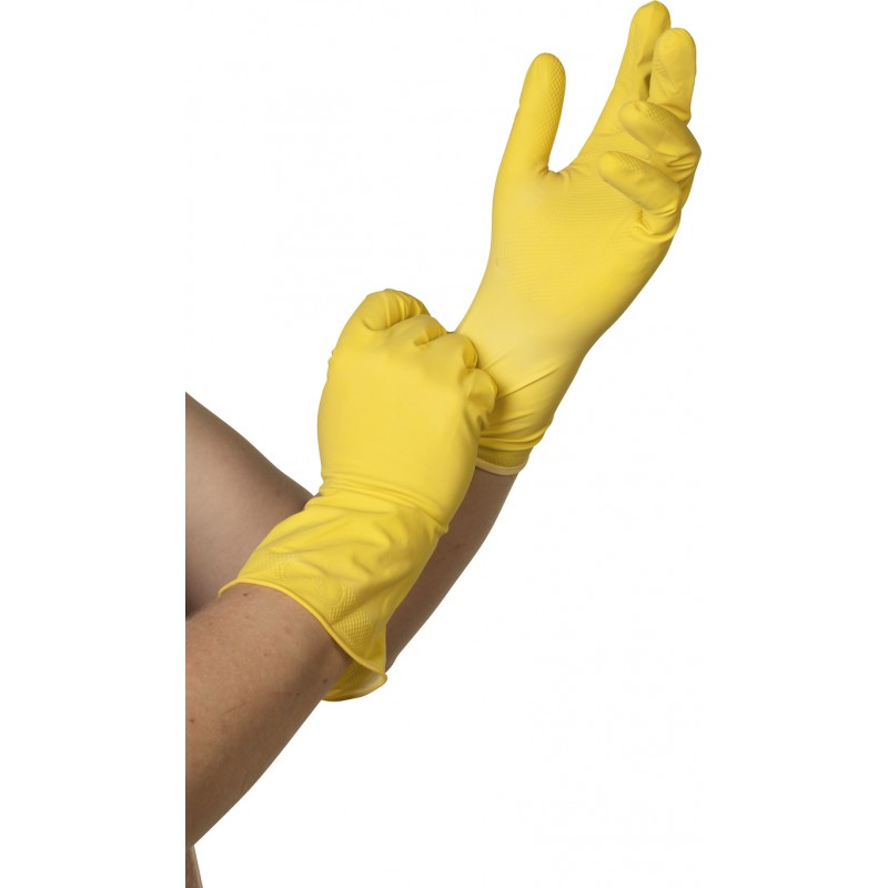 Gant de ménage en latex jaune top qualité